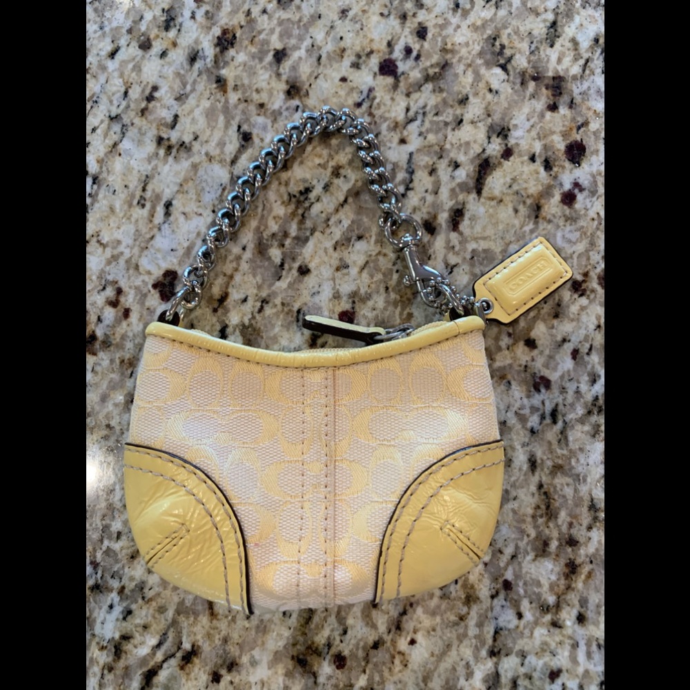 Authentic Coach Yellow Signature Coin Purse